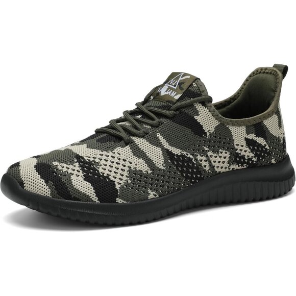 Men's Camo Green Ultra Lightweight Breathable Walking Athletic Fashion Sneakers